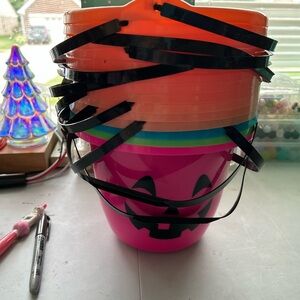 Halloween Pumpkin Buckets - Pink and Orange